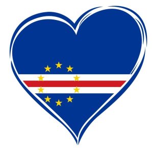 Die Flagge von Kapverden im sympathischen Herz-Look